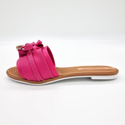 Sandália Moleca 5297-446 Sem Cadarço (Slip-on) com Babado Rosa