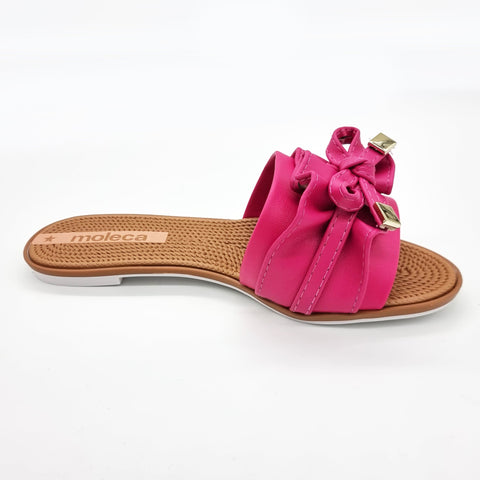 Sandália Moleca 5297-446 Sem Cadarço (Slip-on) com Babado Rosa