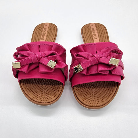 Sandália Moleca 5297-446 Sem Cadarço (Slip-on) com Babado Rosa