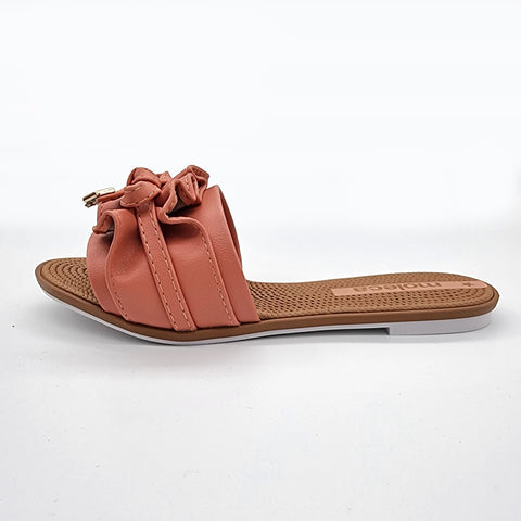 Sandália Moleca 5297-446 Sem Cadarço (Slip-on) com Babado Papaya