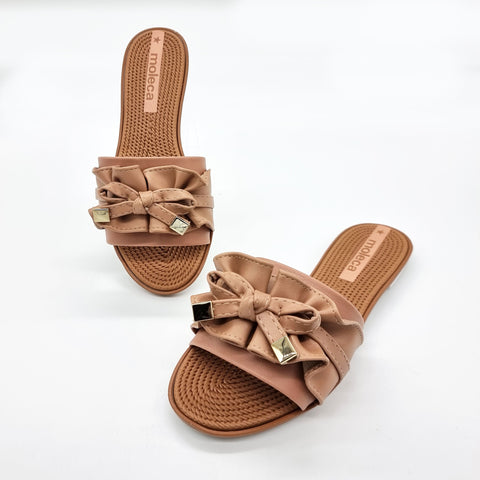 Sandália Moleca 5297-446 Sem Cadarço (Slip-on) com Babado Nude