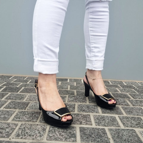 Scarpin Vizzano 1840-321 Slingback Preto Verniz