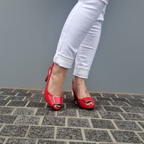 Scarpin Vizzano 1840-321 Slingback Vermelho Verniz