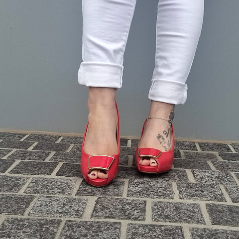 Scarpin Vizzano 1840-321 Slingback Vermelho Verniz