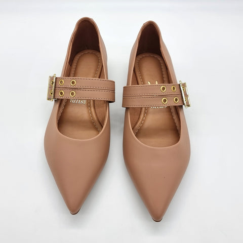 Sapatilha Vizzano 1206-295 Bico Fino Mary Jane com Tachas Nude