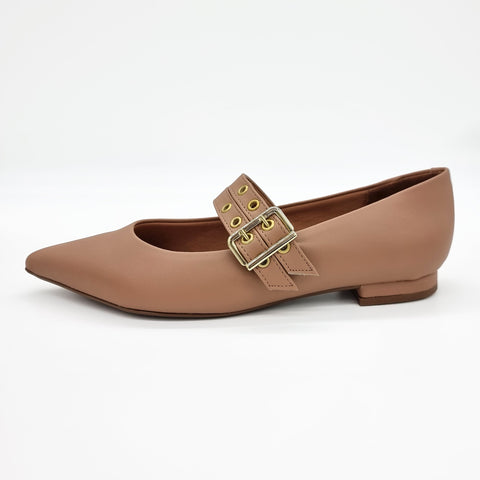 Sapatilha Vizzano 1206-295 Bico Fino Mary Jane com Tachas Nude