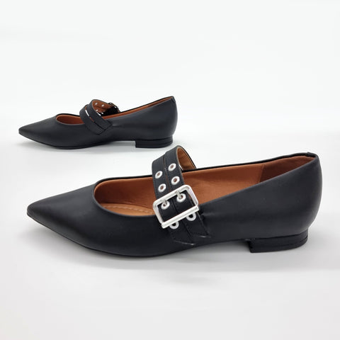 Sapatilha Vizzano 1206-295 Bico Fino Mary Jane com Tachas Preto