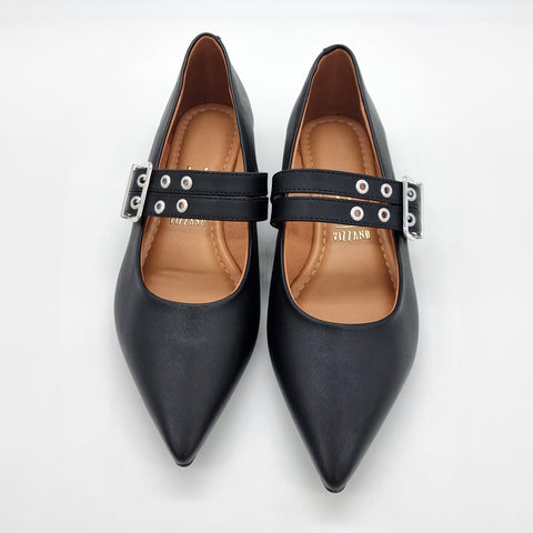 Sapatilha Vizzano 1206-295 Bico Fino Mary Jane com Tachas Preto