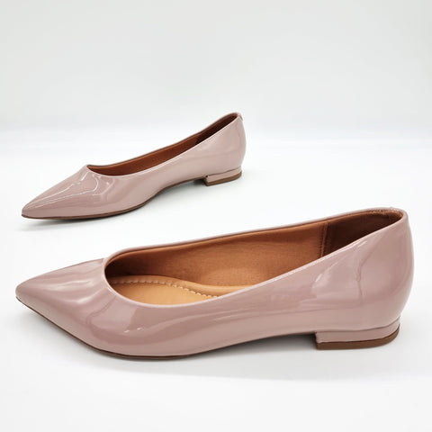 Sapatilha Vizzano 1206-200 Bico Fino Taupe Verniz