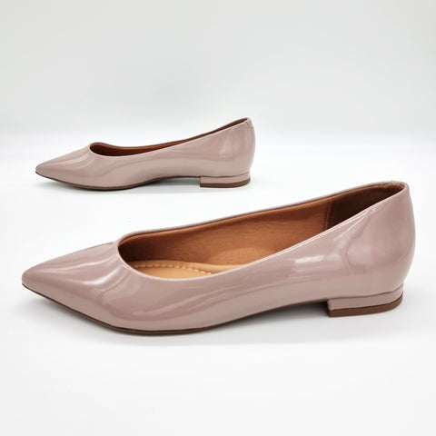 Sapatilha Vizzano 1206-200 Bico Fino Taupe Verniz