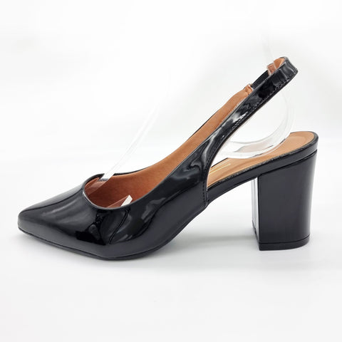 Scarpin Vizzano 1290-503 bico fino slingback Preto Envernizado