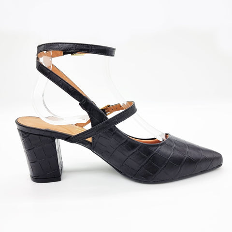 Scarpin Vizzano 1290-824 bico fino com tiras Preto