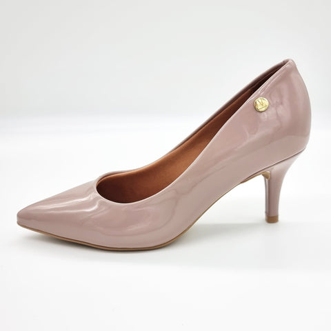 Scarpin Vizzano 1185-702 Bico Fino Taupe Verniz