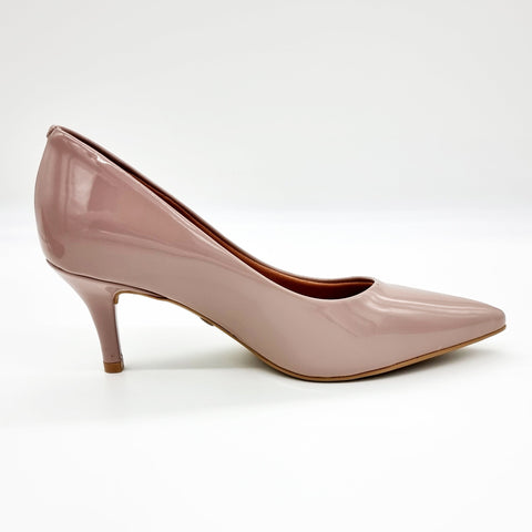 Scarpin Vizzano 1185-702 Bico Fino Taupe Verniz
