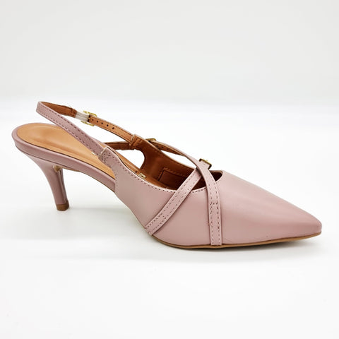 Scarpin Slingback Vizzano 1185-1124 Bico Fino de Tiras Napa Taupe