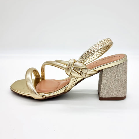Sandália Salto Bloco Beira Rio 8436-229 Dourado