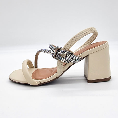 Sandália Salto Bloco Beira Rio 8436-229 Creme