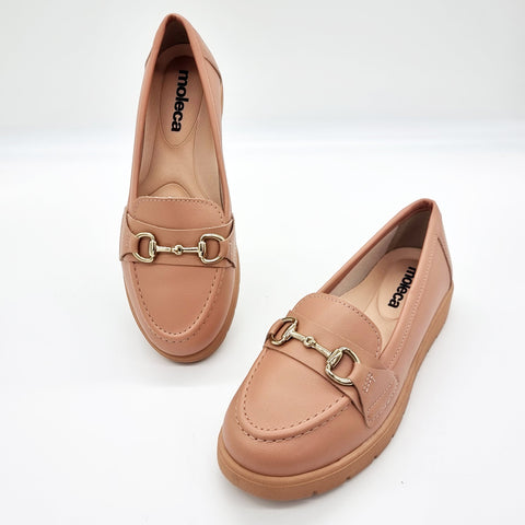Mocassim Moleca 5803-101 Bico Redondo Nude