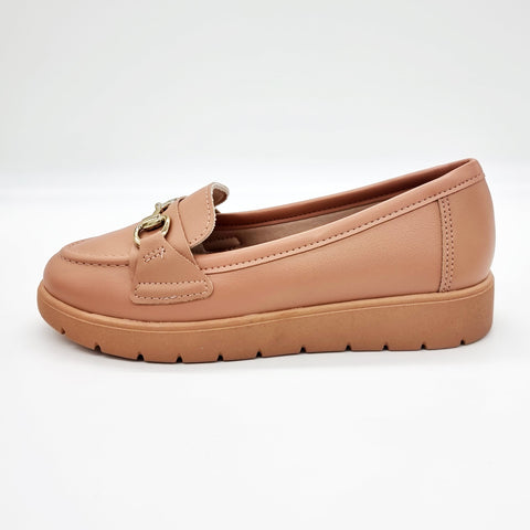 Mocassim Moleca 5803-101 Bico Redondo Nude