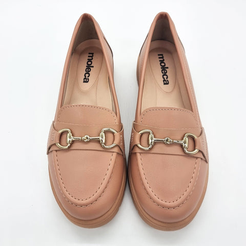 Mocassim Moleca 5803-101 Bico Redondo Nude