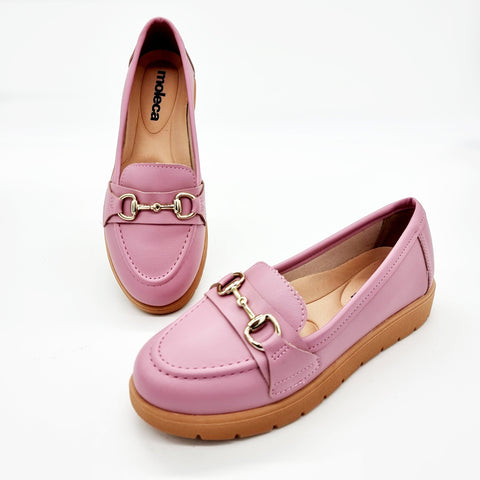 Mocassim Moleca 5803-101 Bico Redondo Rosa