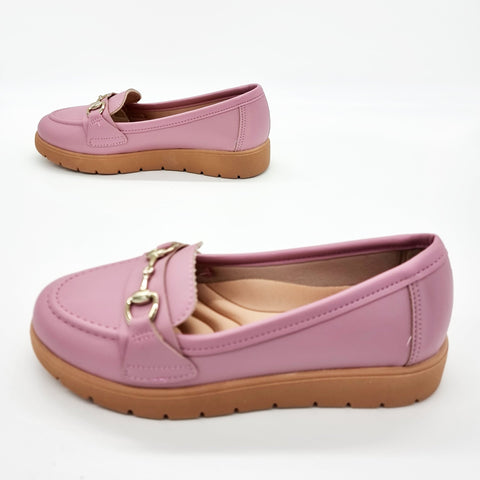Mocassim Moleca 5803-101 Bico Redondo Rosa