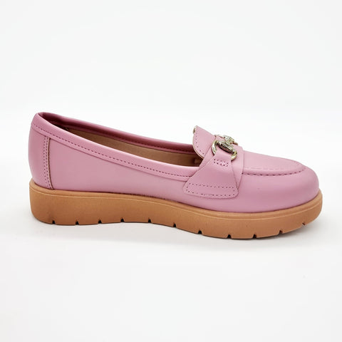 Mocassim Moleca 5803-101 Bico Redondo Rosa