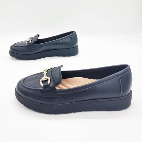 Mocassim Moleca 5803-101 Bico Redondo Preto