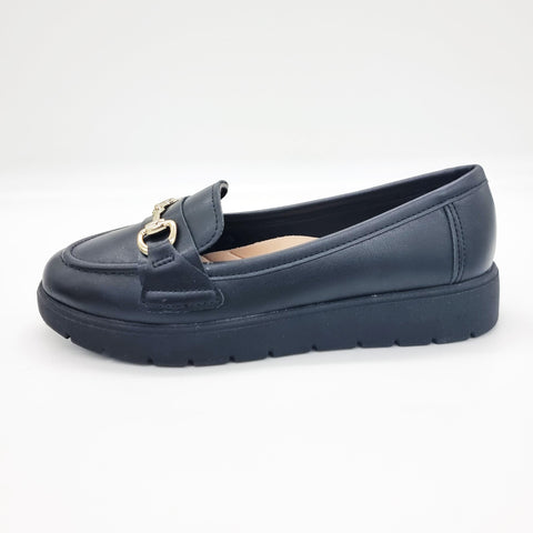 Mocassim Moleca 5803-101 Bico Redondo Preto