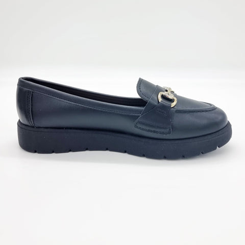 Mocassim Moleca 5803-101 Bico Redondo Preto