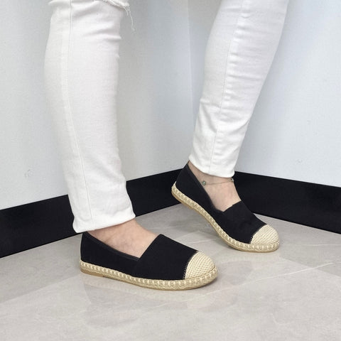 Sapatilha Moleca 5801-101 Espadrille Bico Redondo Preta
