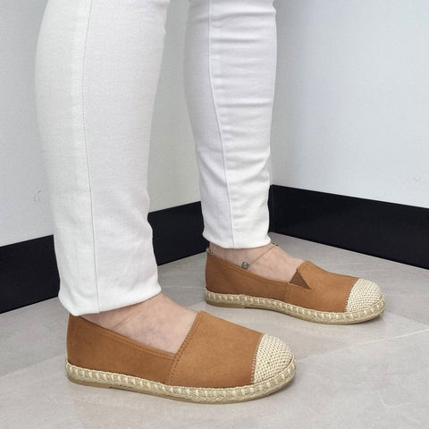 Sapatilha Moleca 5801-101 Espadrille Bico Redondo Camel