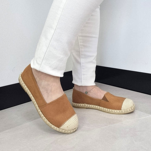 Sapatilha Moleca 5801-101 Espadrille Bico Redondo Camel