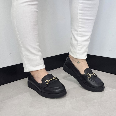 Mocassim Moleca 5803-101 Bico Redondo Preto