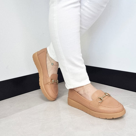 Mocassim Moleca 5803-101 Bico Redondo Nude