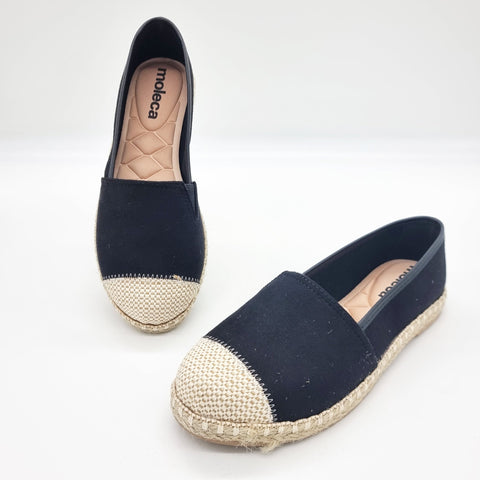 Sapatilha Moleca 5801-101 Espadrille Bico Redondo Preta