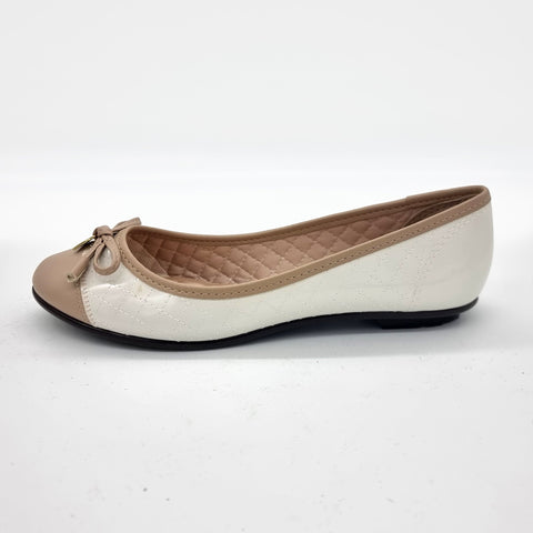Sapatilha Moleca 5027-1407 Bico Redondo Off White/Bege