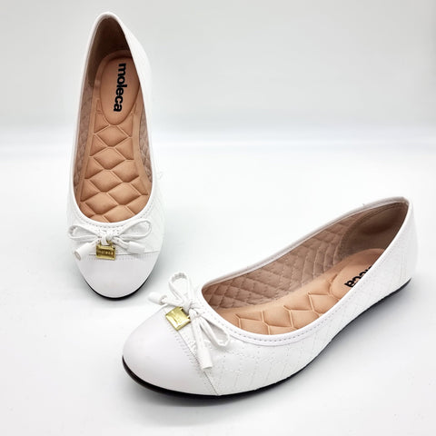 Sapatilha Moleca 5027-1407 Bico Redondo Branca