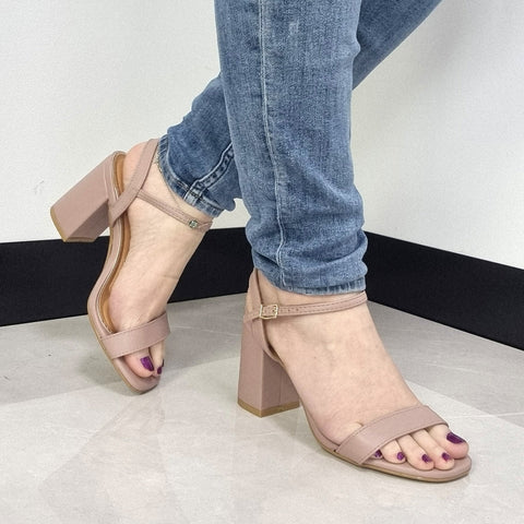 Sandália Vizzano 6409-208 Salto Bloco Taupe