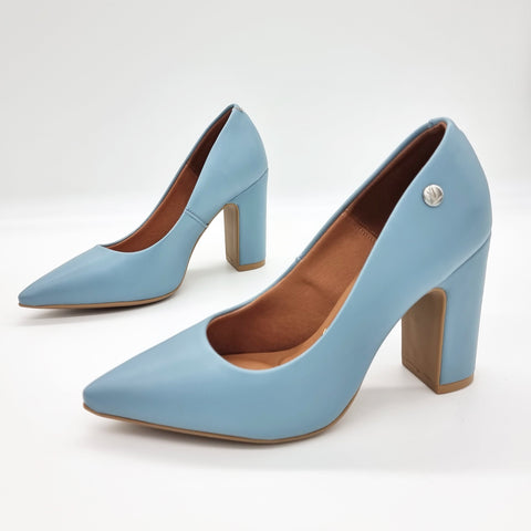 Scarpin Vizzano 1285-400 salto bloco bico fino Turquesa
