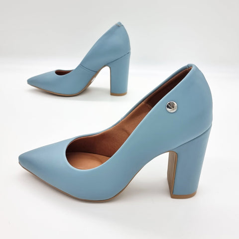 Scarpin Vizzano 1285-400 salto bloco bico fino Turquesa