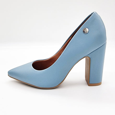 Scarpin Vizzano 1285-400 salto bloco bico fino Turquesa