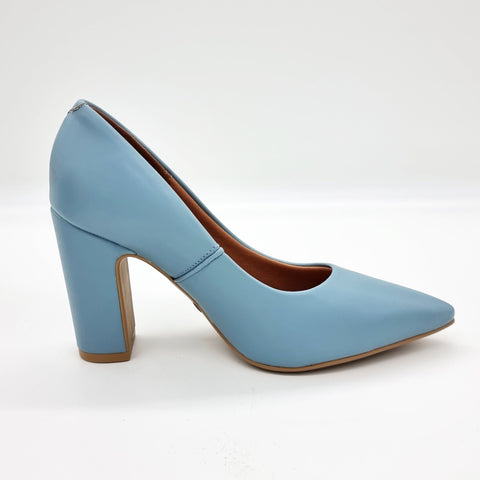 Scarpin Vizzano 1285-400 salto bloco bico fino Turquesa