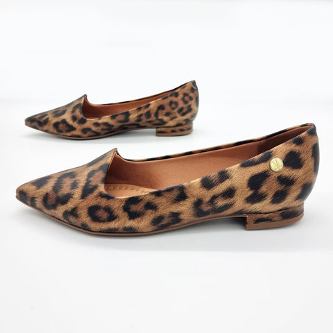 Mocassim Vizzano 1206-261 Bico Fino Bege Onça