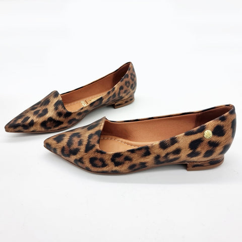 Mocassim Vizzano 1206-261 Bico Fino Bege Onça