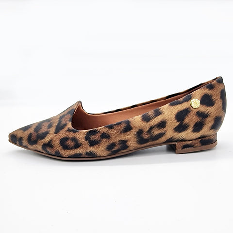 Mocassim Vizzano 1206-261 Bico Fino Bege Onça
