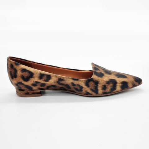 Mocassim Vizzano 1206-261 Bico Fino Bege Onça