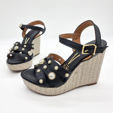 Sandália Anabela Vizzano 6283-2117 com Tachas Preta