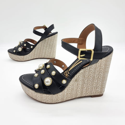 Sandália Anabela Vizzano 6283-2117 com Tachas Preta