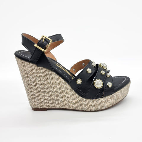 Sandália Anabela Vizzano 6283-2117 com Tachas Preta
